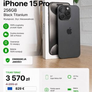 iPhone 15 Pro 256GB Black Titanium