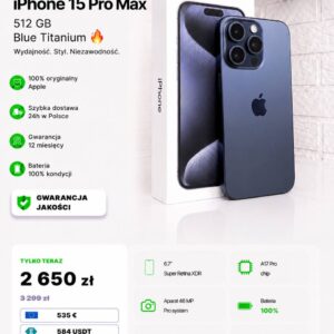 iPhone 15 Pro Max 512 GB Blue Titanium 🔥