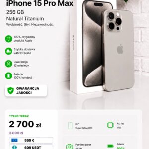 iPhone 15 Pro Max 256GB Natural Titanium