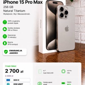 iPhone 15 Pro Max 256GB Natural Titanium