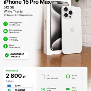 iPhone 15 Pro Max 512GB White Titanium