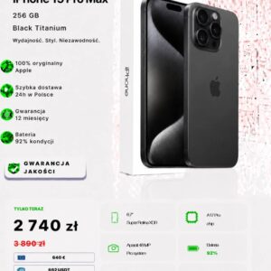 iPhone 15 Pro Max 256 GB Black Titanium