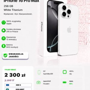 iPhone 16 Pro Max 256 GB White Titanium