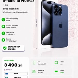 iPhone 15 Pro Max 1 TB Blue Titanium